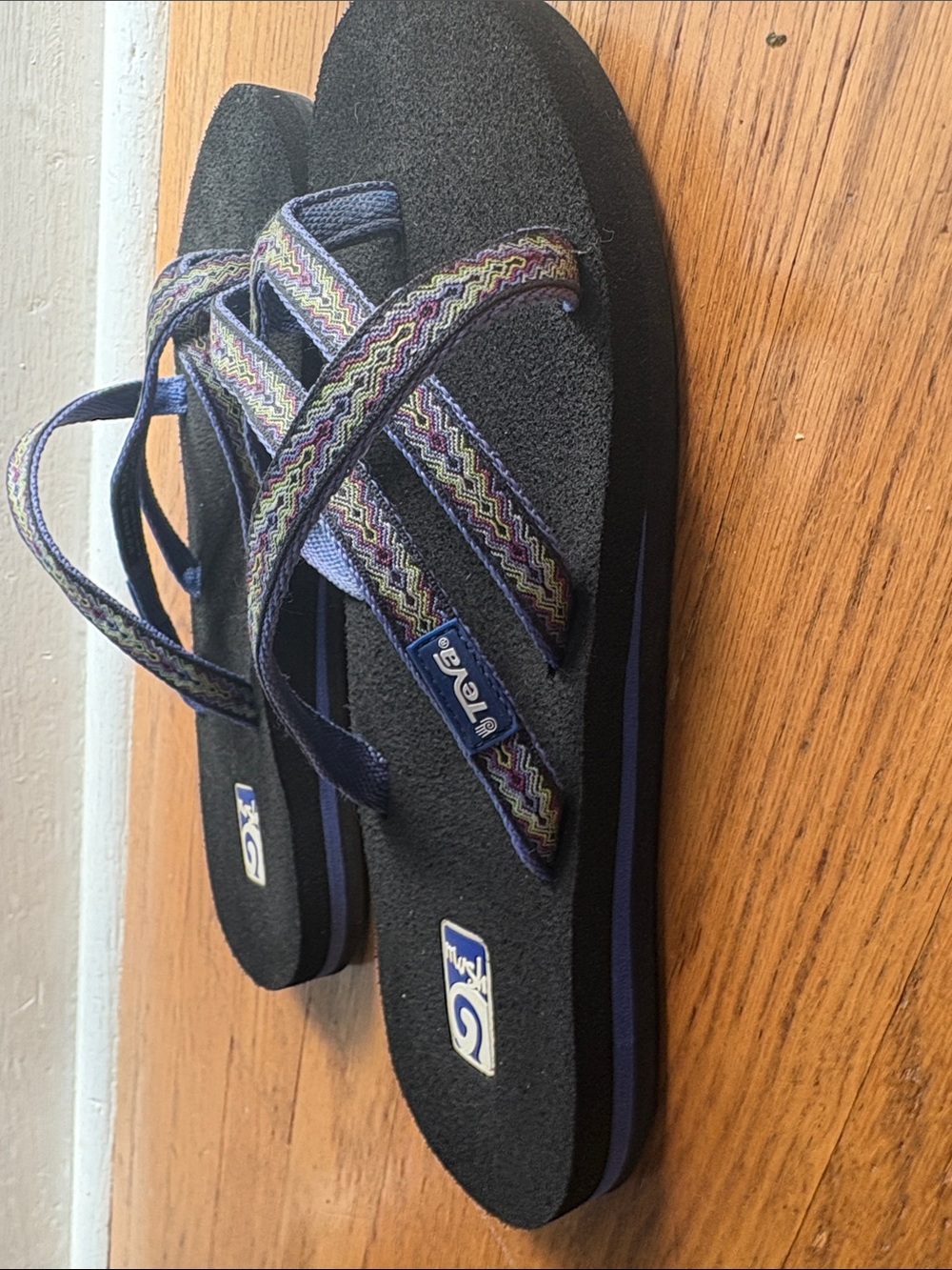 Teva Black and Blue Strappy Women's Sandals - Picture 3 of 7